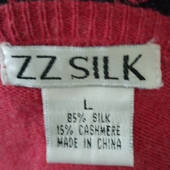 ZZ Silk button down sweater top size L - Picture 13 of 15